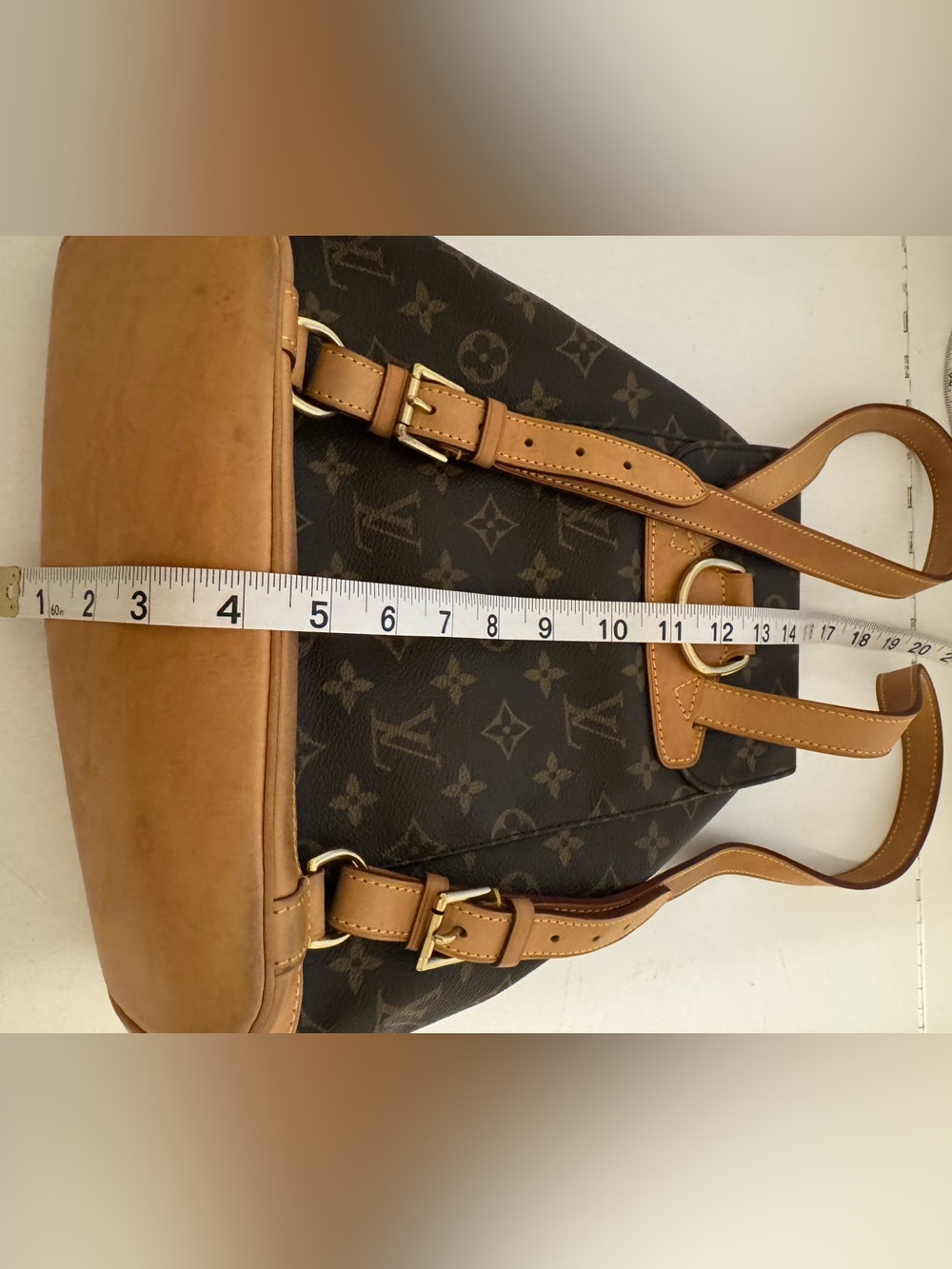 Louis Vuitton Monogram Canvas Drawstring Backpack with Tan Trim - Picture 15 of 15